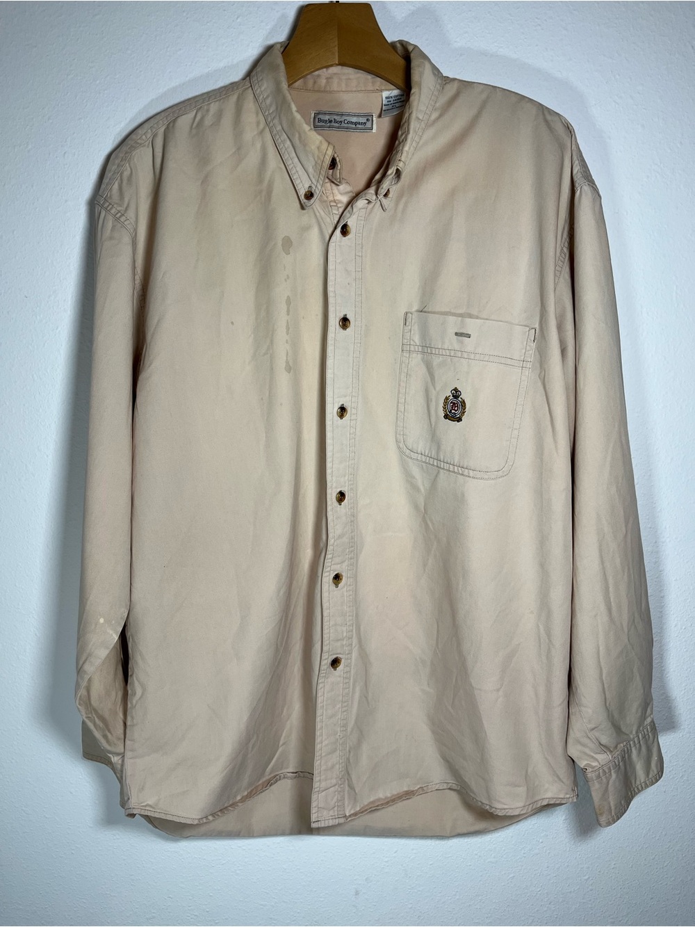 Bugle Boy Beige Button-Down Casual Shirt